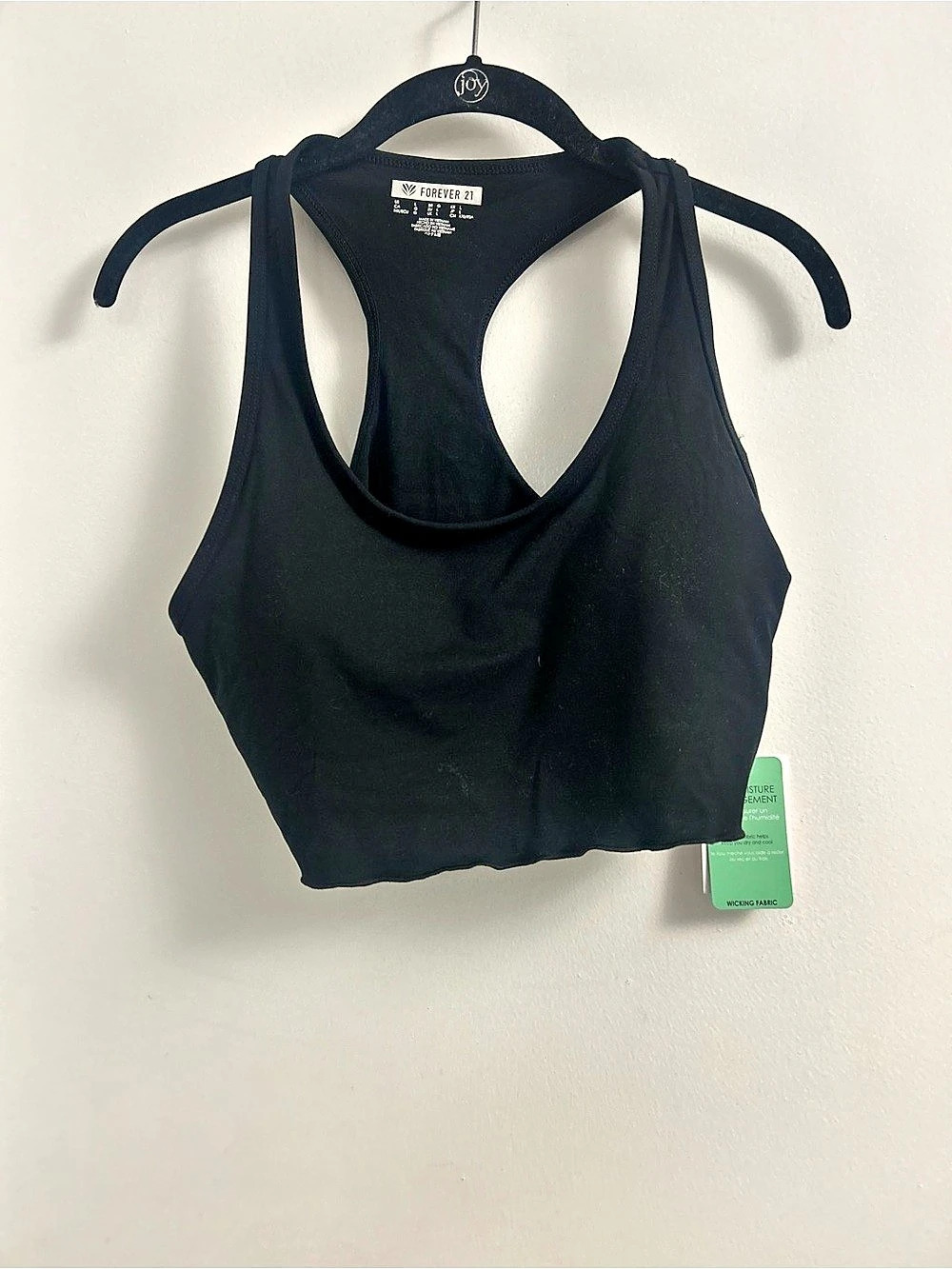 Forever 21 Active Sports Bra in Black Size Large NWT